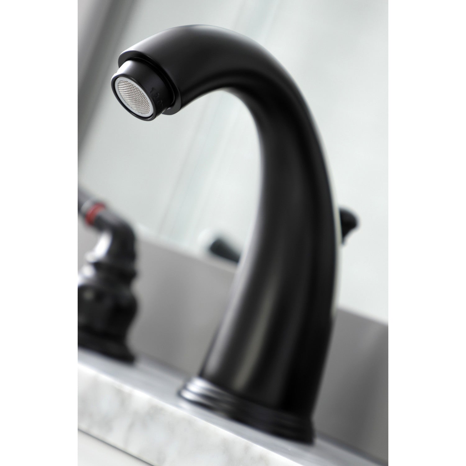 Kingston Tulare KB980 - Magellan Two-Handle 3-Hole Deck Mount Widespread Bathroom Faucet with Pop-Up Drain, Matte Black — thumbnail 3